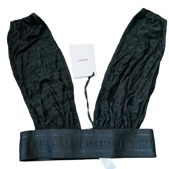BALMAIN***Black Cover-Up Cropped Top***Small $485 NWT - Picture 1 of 3